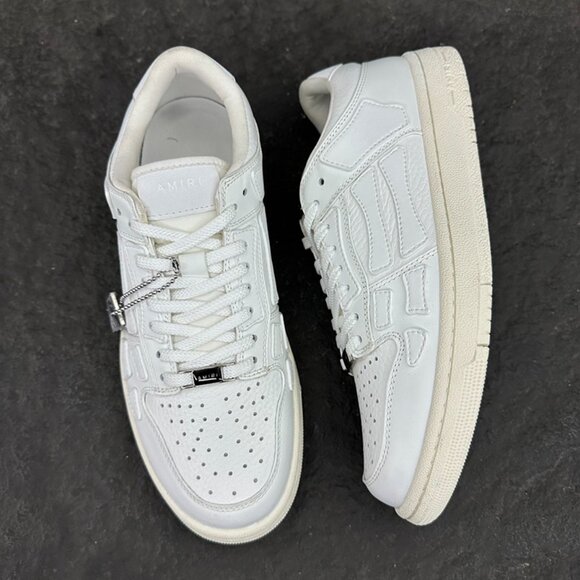 Alexander McQueen Shoes - Amiri White Leather Low-Top Sneakers